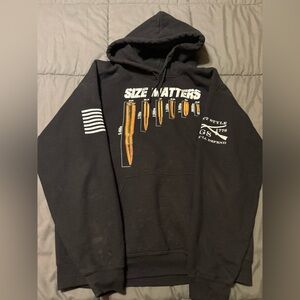 Grunt style black hoodie with graphic design